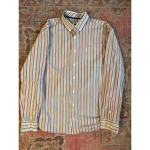 Johnnie-O Hangin Out Men's Multi Striped Button Down Shirts Long Sleeve Size XL
